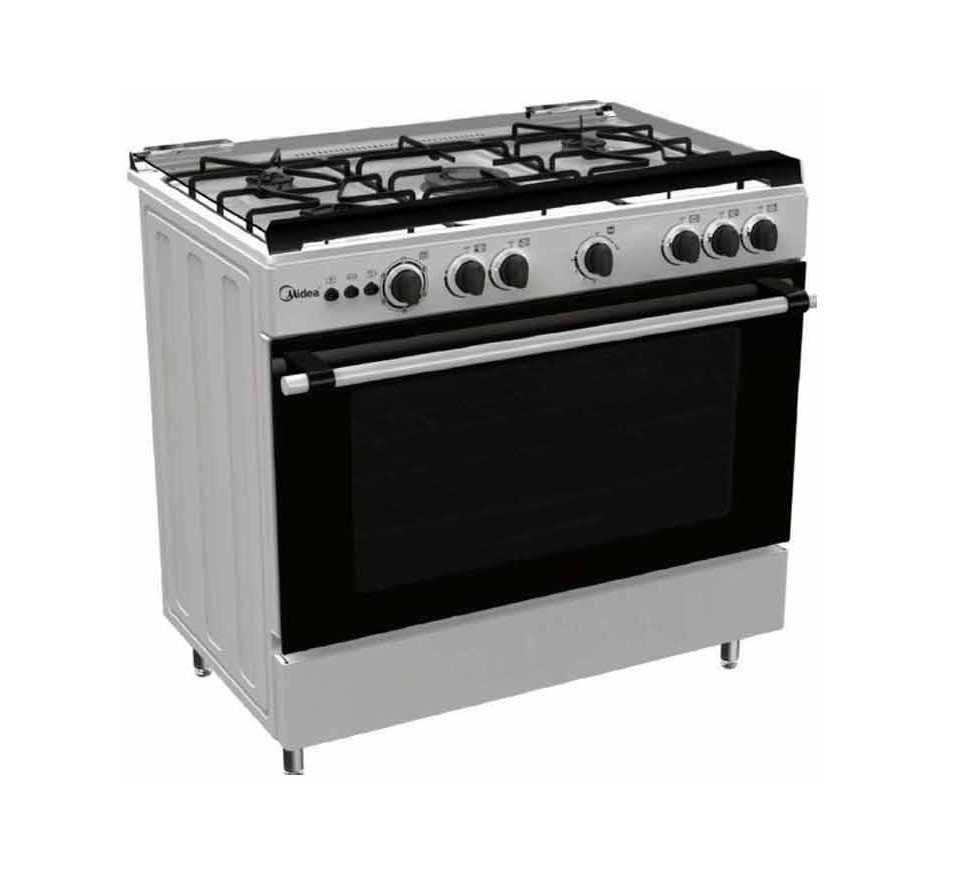 MIDEA 5 BURNER GAS COOKER 90 X 60 CM INOX GRILL LMG Bamah377